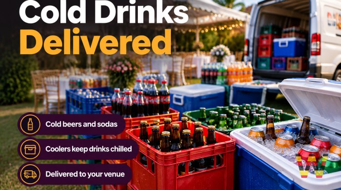 We will supply cooled drinks for your event or party