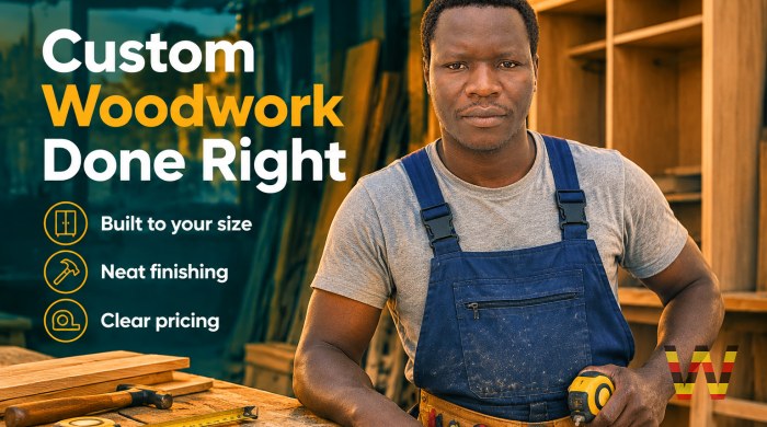 I will build custom wardrobes, kitchens, doors and ceilings for your home