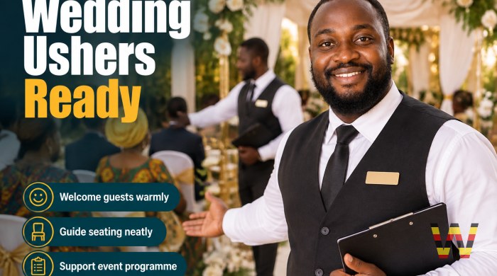 I will provide ushers for weddings and kwanjula ceremonies
