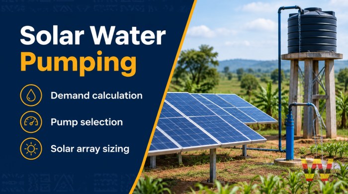 I will design a solar water pumping solution for your project